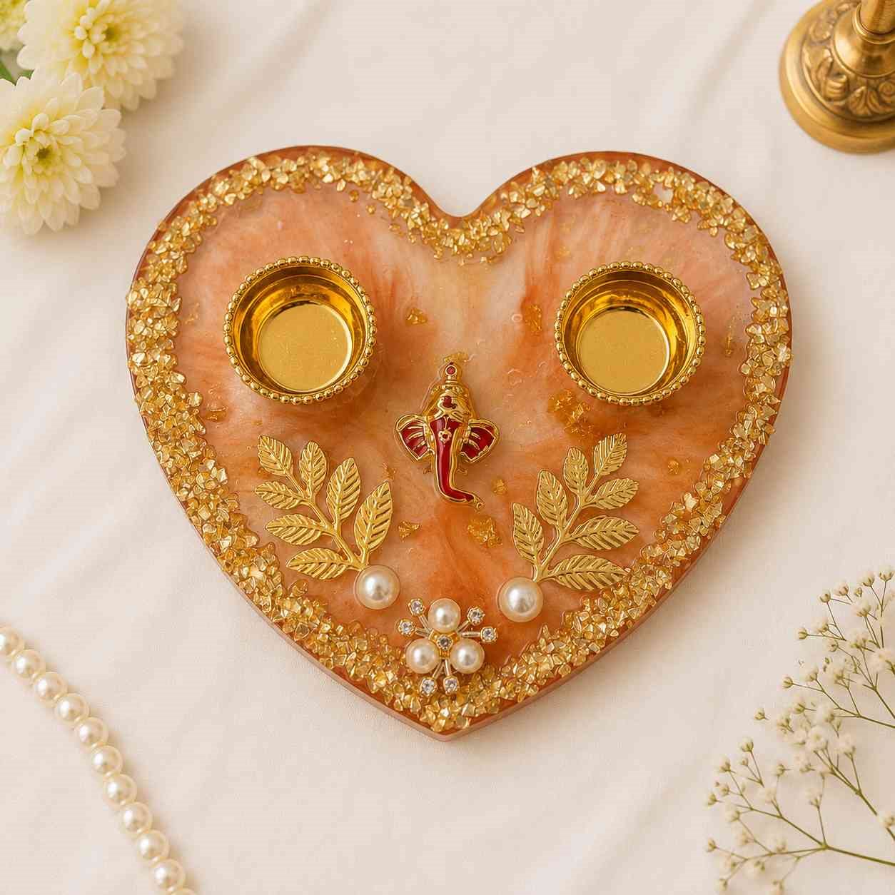 Luxury Resin Pooja Tilak Thali / Haldi Kumkum Platter @ Rs. 299/-