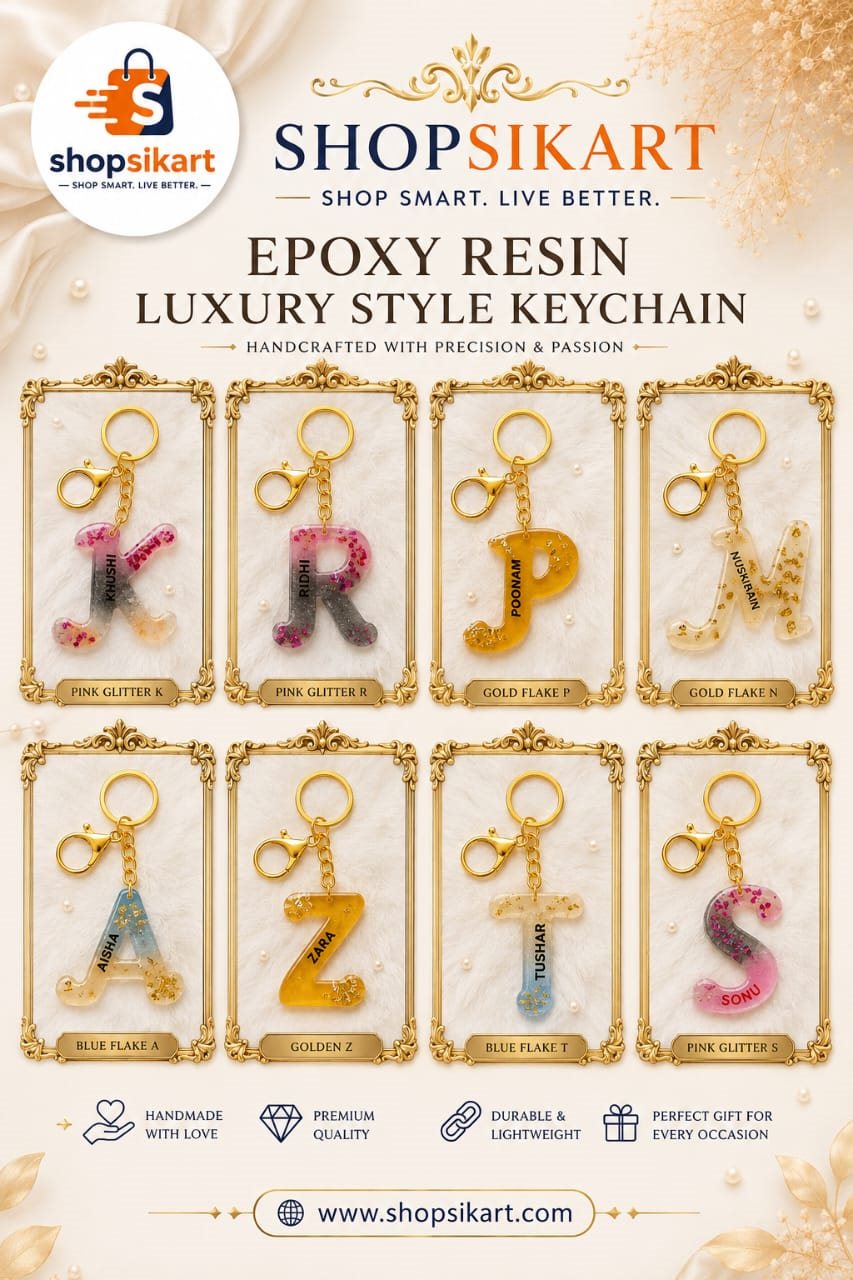 Epoxy Resin Luxury Alphabet Keychain Collection - Custom Letter Keyring